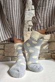 Laundry B Terry & Wool Luxury Socks Dotty Grey Stone